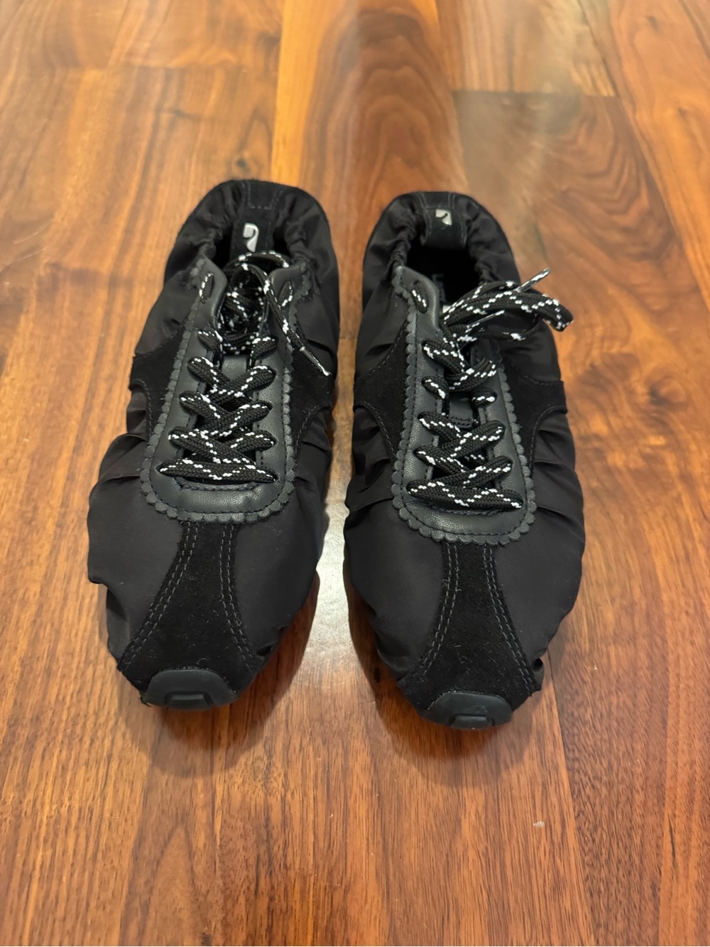 Larroude Stella Lite Sneaker In Black Nylon and Suede - Picture 7 of 8